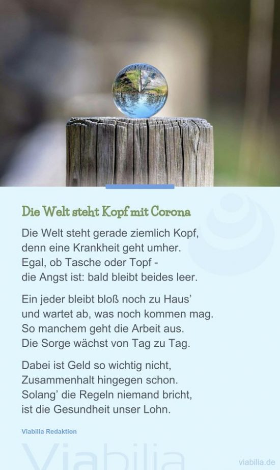 Corona – die Welt steht Kopf